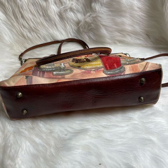 Isabella Fiore vintage fabric and leather shoulder with sequins dinner d… - Picture 3 of 15